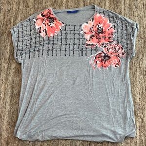 NWOT Apt. 9 Pink Floral Glitter Top *Size XL*